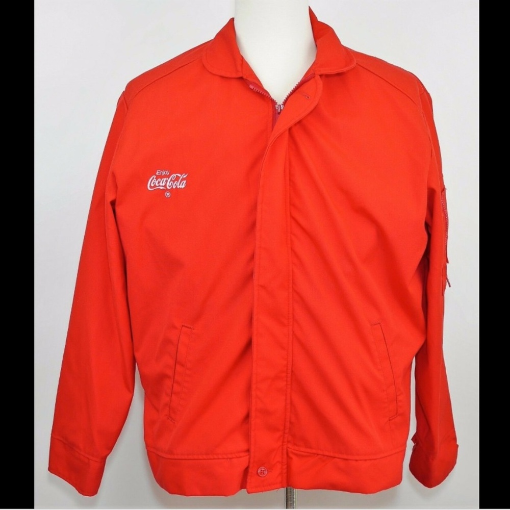 COCA-COLA logo Red insulated basic zipped jacket